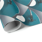 Papier Cadeau Musique d'album de disque vinyle de Tourne-disque (Coin rond)