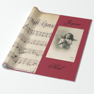 Papier Cadeau Musique de feuille française d'opéra et ENVELOPPE