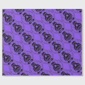 Papier Cadeau Musique d'image miroir violet (Plat)