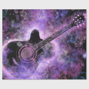 Papier Cadeau Musique guitare romantique - Son magique