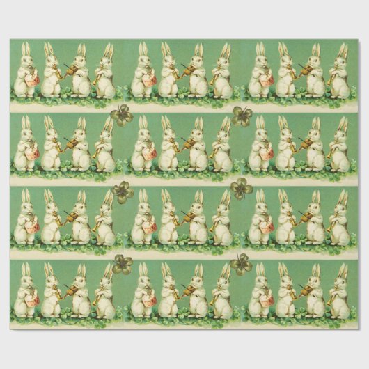 Papier Cadeau Musique Making Rabbits /St Patrick's Day Orchestra (Plat)