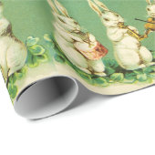 Papier Cadeau Musique Making Rabbits /St Patrick's Day Orchestra (Coin rond)