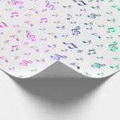 Papier Cadeau musique, musique, note, mélodie, noir, son, clef, (Coin)