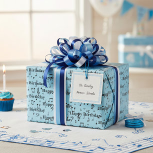 Papier Cadeau Musique noire Joyeux Anniversaire