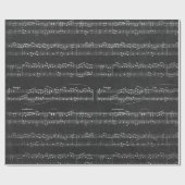 Papier Cadeau Musique Noire Note Partition Musique Chanson Piano (Plat)
