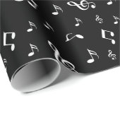Papier Cadeau musique, note, clef, bande, symbole, brillant, élé (Coin rond)