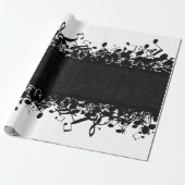 Papier Cadeau Musique Note Guitare classique Papier d'enveloppem (Déroulé)