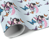 Papier Cadeau Musique Note Papillons Fairy (Coin rond)