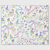 Papier Cadeau Musique, notes musicales (Plat)