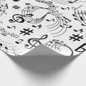 Papier Cadeau Musique, notes musicales (Coin)