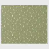 Papier Cadeau Musique verte (Plat)