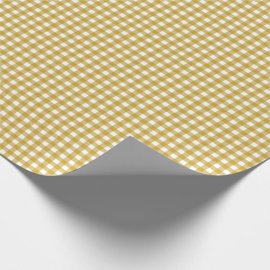 Papier Cadeau Mustard Jaune Simple Plaid (Coin)