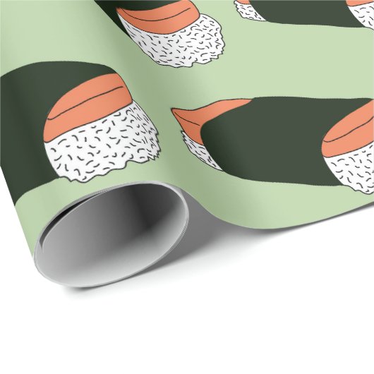 Papier Cadeau Musubi Sushi Hawaiian Motif alimentaire (Coin rond)
