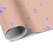 Papier Cadeau Muted Apricot Balloon Flower Floral Pattern (Coin rond)