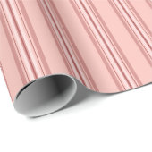 Papier Cadeau Muted Pink Stripes Classic (Coin rond)