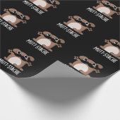 Papier Cadeau Mutt-stache Funny Chien Mustache Pun Dark BG (Coin)