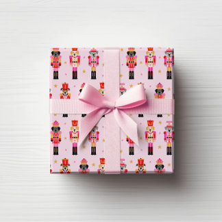 Papier Cadeau Muttcracker Noël - Casse-noix Chien Rose
