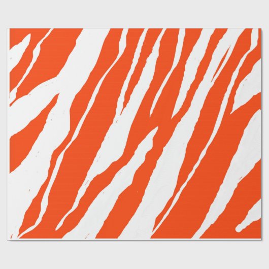 Papier Cadeau MVB Tiger Stripes Design - Orange et blanc (Plat)