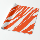 Papier Cadeau MVB Tiger Stripes Design - Orange et blanc (Déroulé)