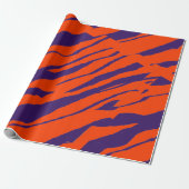 Papier Cadeau MVB Tiger Stripes Design- Orange & Violet (Déroulé)