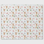 Papier Cadeau My First Christmas Baby Animals Wrapping Paper (Plat)