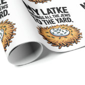 Papier Cadeau My Latke Amène tous les Juifs à l'Hanoukka du tria (Coin rond)