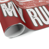 Papier Cadeau My Rules Classic Red Car Retro Mechanic (Coin rond)