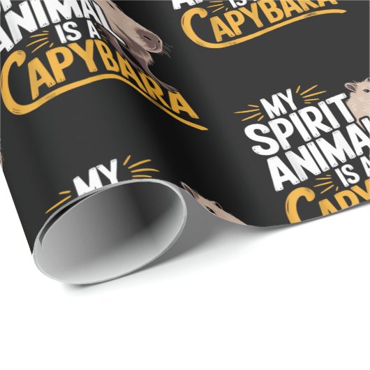Papier Cadeau My Spirit Animal Is a Capybara Cute & Funny Animal (Coin rond)