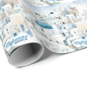 Papier Cadeau Mykonos Grèce (Coin rond)