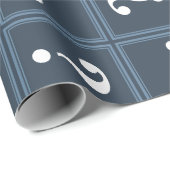 Papier Cadeau Mystère gris-bleu (Coin rond)