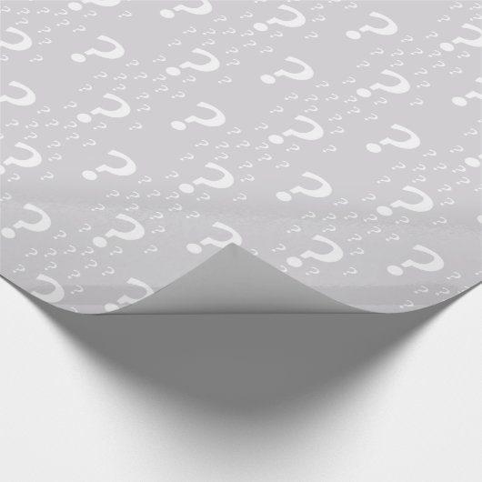 Papier Cadeau Mystère point de question énigme puzzle gris clair (Coin)