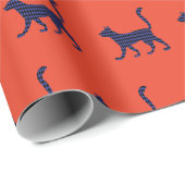 Papier Cadeau Mystérieux chat (Coin rond)