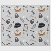 Papier Cadeau Mystery Kids Secret Agent Spy Detective Thème (Plat)