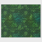 Papier Cadeau Mystic Emerald Fantasy Green Dragon Scale Pattern (Plat)