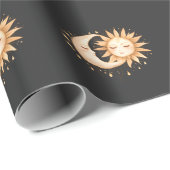 Papier Cadeau Mystic Moon and Sun Celestial Boho Style (Coin rond)