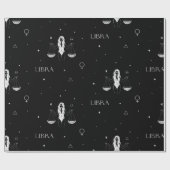 Papier Cadeau Mystical Libra Zodiac Pattern in Black and White (Plat)