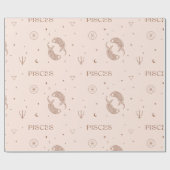 Papier Cadeau Mystical Libra Zodiac Pattern in Brown & Burgundy (Plat)