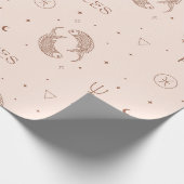 Papier Cadeau Mystical Libra Zodiac Pattern in Brown & Burgundy (Coin)