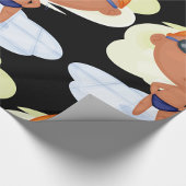 Papier Cadeau Nager Garçon en lunettes et Casquette de natation