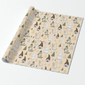 Papier Cadeau Nains de l'hiver Forêt Beige (Déroulé)