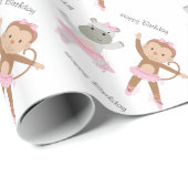 Papier Cadeau Naissance de Safari Ballerina (Coin rond)