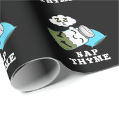 Papier Cadeau Nap Thyme Funny Dormir Herbe Pun Dark BG (Coin rond)