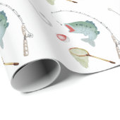 Papier Cadeau Naples de la partie de pêche (Coin rond)