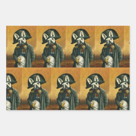 Papier cadeau Napoléon Français Bulldog (Devant 3)