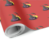 PAPIER CADEAU NAPPE DE HALLOWEEN ROUGE (Coin rond)