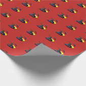 PAPIER CADEAU NAPPE DE HALLOWEEN ROUGE (Coin)