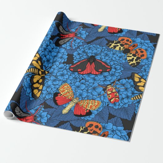 Papier Cadeau Nappes phréatiques bleu hydrangée (Déroulé)