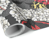 Papier Cadeau Nappes phréatiques sur hydrangée blanche (Coin rond)