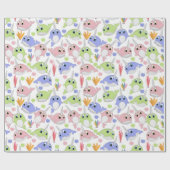 Papier Cadeau Narvals colorés pour enfants (Plat)