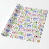 Papier Cadeau Narvals colorés pour enfants (Déroulé)